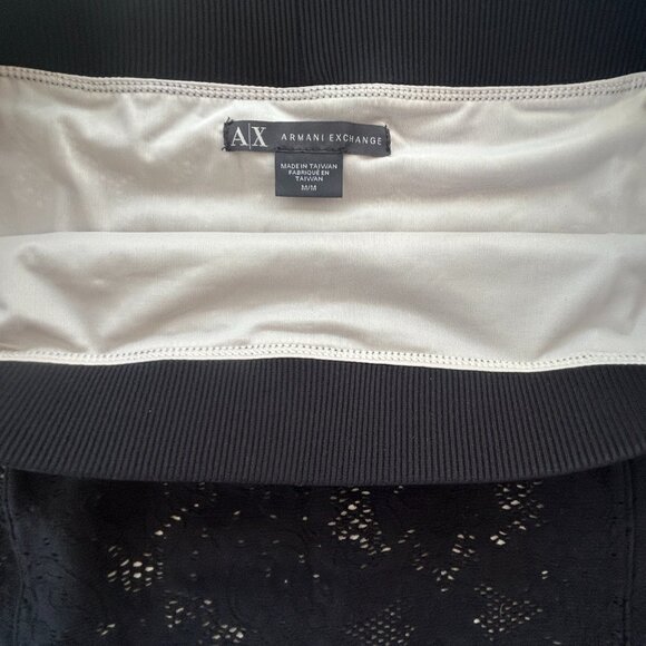 Armani Exchange Black Lace Stretch Mini Skirt • Medium M - Picture 3 of 6